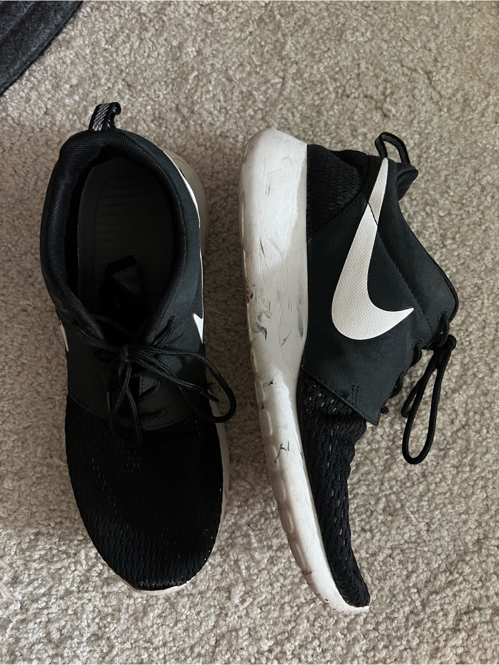 Nike Men’s Black with White Swoosh Athletic Sneakers
